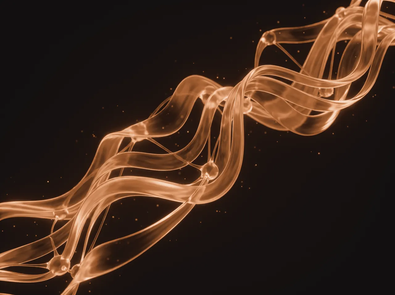 Abstract illustration of a glowing copper voice wave representing the Kalyo agent listening